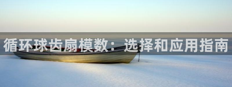 凯发k8旗舰厅手机app下载：循环球齿扇模数：选择和应用指南